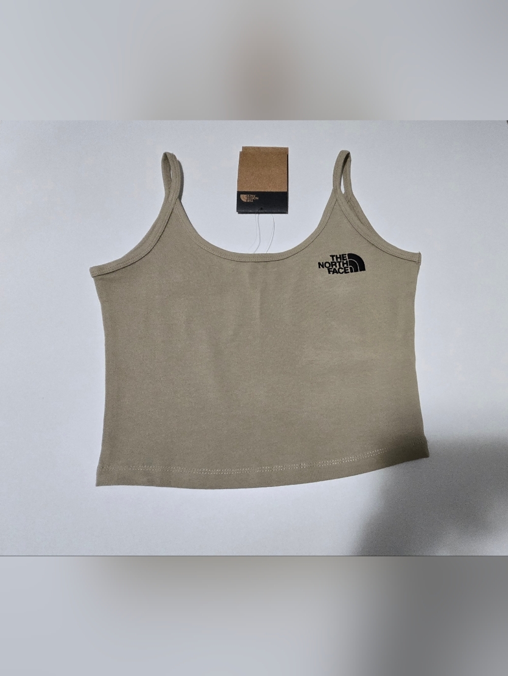 The North Face Women's Tan/Khaki Cropped Tank with Logo Small NWT
